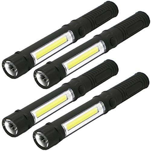 WUTL COB LED Work Flashlight with Magnetic Base and Clip Multi-Function Pocket Pen Light Inspection Work Light, 4 PCS - Image 1