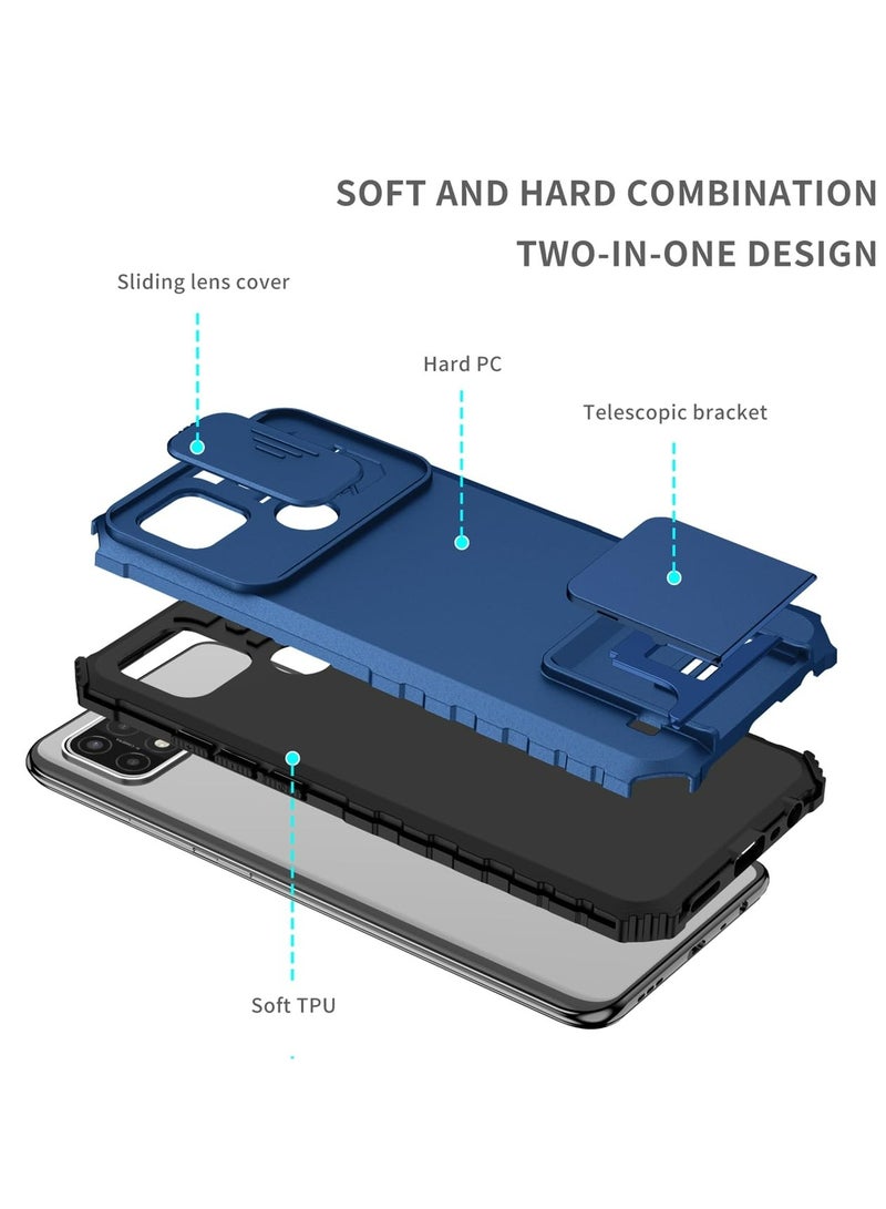 Xiaomi Redmi 9C / 10A 4G Mobile Phone Case Cover, Innovative Telescopic Bracket, Sliding Protection Camera Window, Bumper Shockproof Phone Back Cover - Image 5