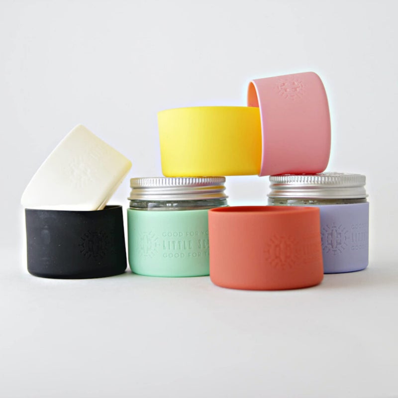 Little Seed Farm Little Seed Farm Protective Silicone Sleeves for Jars - 2-Pack - Terracotta Red  - Image 2