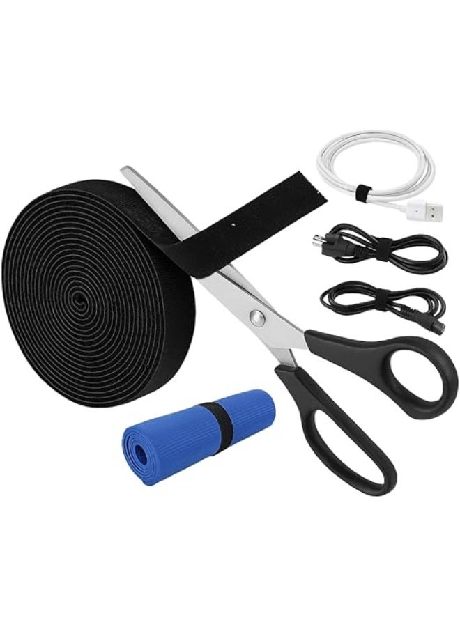 Generic Double-Sided Cable Management Tape, Reusable Wire Organizer, 2cm Width, 5m Length Cable Ties for TV and Computer, Wire Management Solution Black  - Image 1