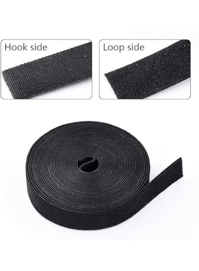 Generic Double-Sided Cable Management Tape, Reusable Wire Organizer, 2cm Width, 5m Length Cable Ties for TV and Computer, Wire Management Solution Black  - Image 4