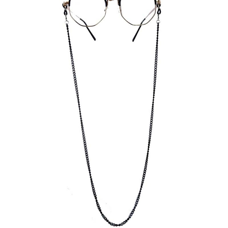 1Pc Multipurpose Strap Non-skid Glasses Rope Aluminum Chain Black - Image 3
