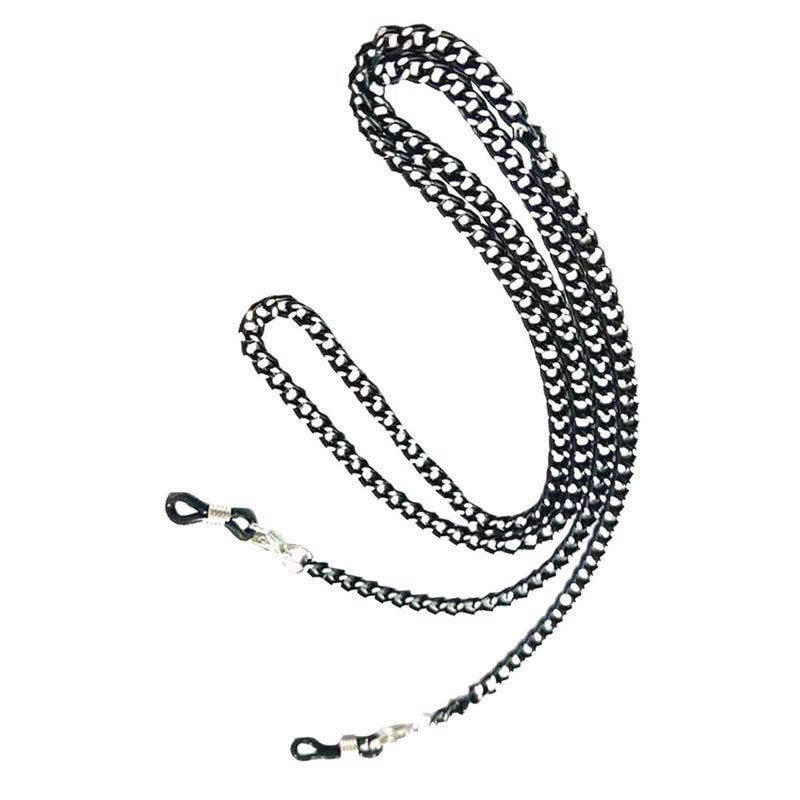 1Pc Multipurpose Strap Non-skid Glasses Rope Aluminum Chain Black - Image 1
