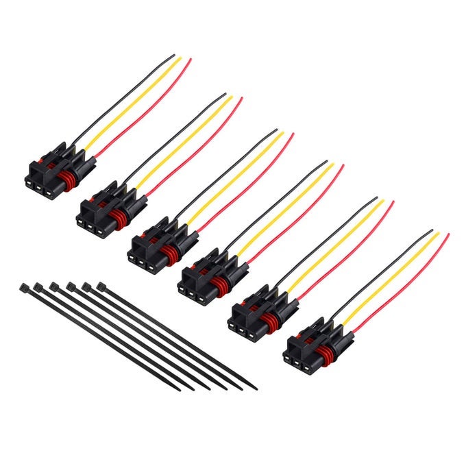 6 Pack 14Awg Pulse Power Plug Connector Pigtail Compatible With 20182025 Polaris Ranger General Rzr Accessories