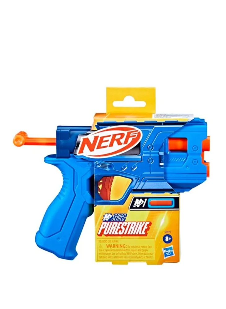 NERF N Series Purestrike Blaster, 2 Official N1 Darts Compatible Only with N1 Blasters, Pull Back Priming, Children's Presents, Ages 8+