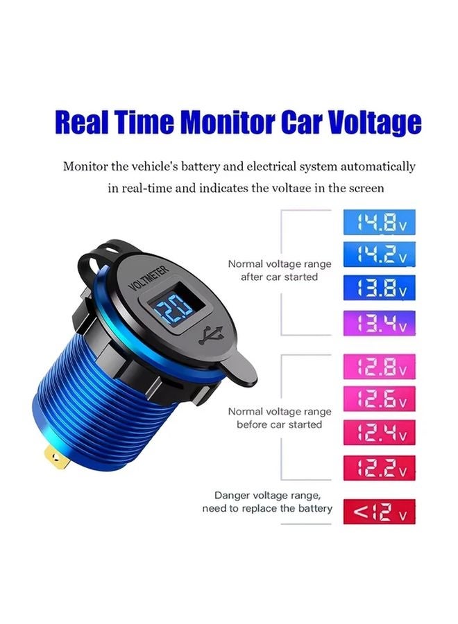 BU 1 Fast Charger QC3 0 Dual USB Car Charger With Switch And LED Voltage Display - Image 4