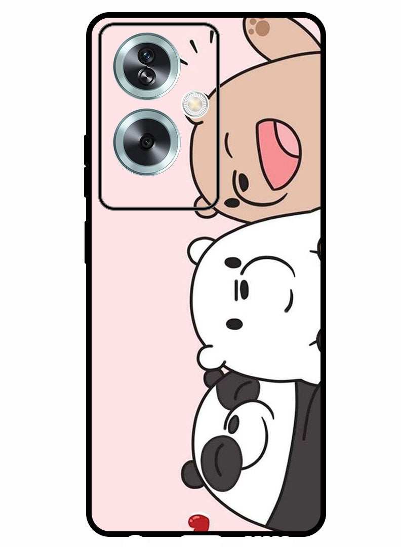 Theodor Protective Case Anti Scratch Shock Proof Bumper Cover For Oppo A79 5G Three Friends Panda - Image 1