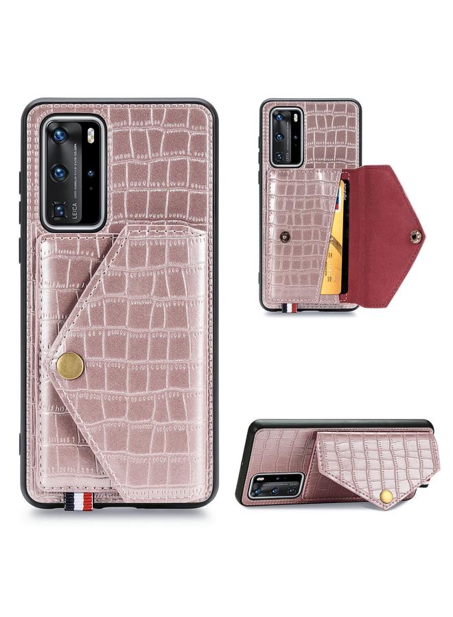 Zaboon Case For Huawei P40 Pro Crocodile Pattern Envelope Card Package Phone Case With Magnet And Bracket Function - Image 2