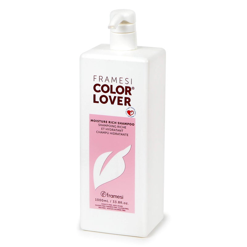 FRAMESI Color Lover Moisture Rich Shampoo, Sulfate Free with Quinoa & Aloe Vera, Color Treated Hair, Fresh, 33.81 Fl Oz - Image 1
