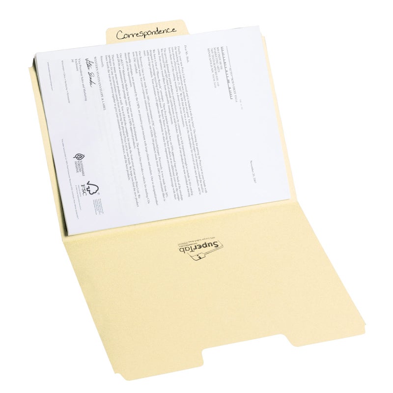 Smead SuperTab File Folder, Oversized 1/3-Cut Tab, Letter Size, Manila, 100 Per Box (10301) - Image 3