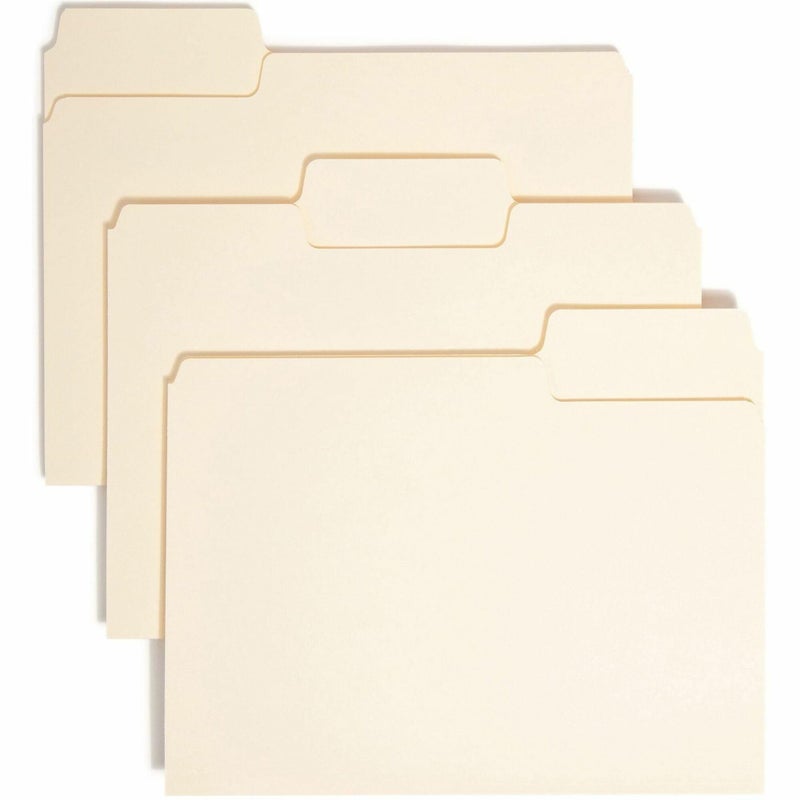 Smead SuperTab File Folder, Oversized 1/3-Cut Tab, Letter Size, Manila, 100 Per Box (10301) - Image 1