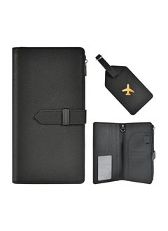 Y&D Passport Holder and Travel Wallet, Document Organizer Credit Card Clutch Bag for Men Women, Multi-purpose Wallet Women/Man (Black)  - Image 1