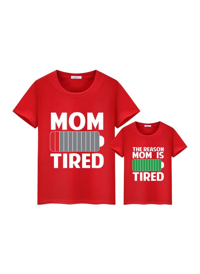 Matching Family Outfits تي شيرت مطبوع عليه صورة بطارية الأم والابن  - Image 1