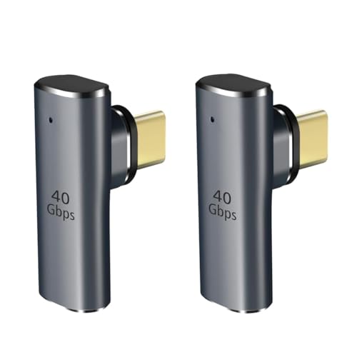 DuHeSin USB C Magnetic Adapter, 90 Degree Magnetic USB C Adapter 24 Pin with PD 100W Fast Charge USB 4 40Gbps 8K 60Hz Thunderbolt 3/4, Pro/Air/ROG Ally/Steam Deck/PS5 PSVR 2-Pack, Flat AE-01103TC - Image 1
