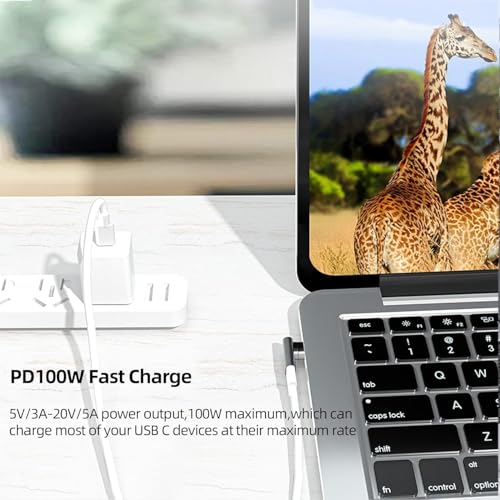 DuHeSin USB C Magnetic Adapter, 90 Degree Magnetic USB C Adapter 24 Pin with PD 100W Fast Charge USB 4 40Gbps 8K 60Hz Thunderbolt 3/4, Pro/Air/ROG Ally/Steam Deck/PS5 PSVR 2-Pack, Flat AE-01103TC - Image 3
