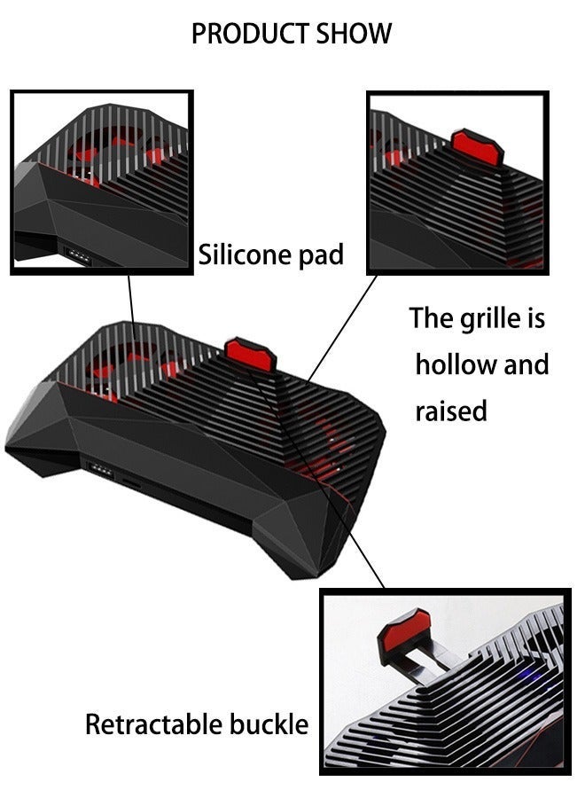 DUNISO Cell Phone Cooler, Mobile Radiator with USB Rechargeable, Fast Cooling Phone Gamepad for Playing Games Watching Videos, Cooler Controller Compatible for Universal iPhone/Android Smartphone - Image 3