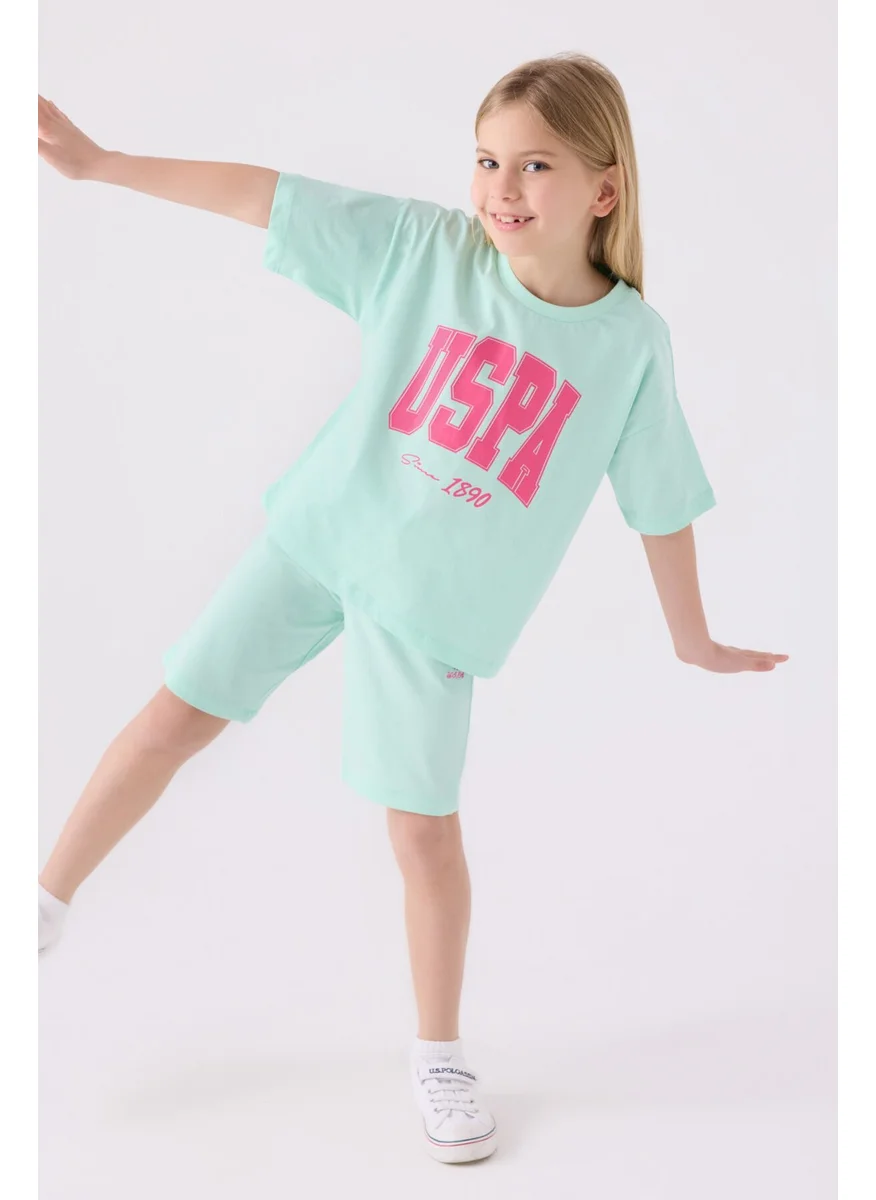 يو اس بولو اسن Girls Mint Bermuda Set