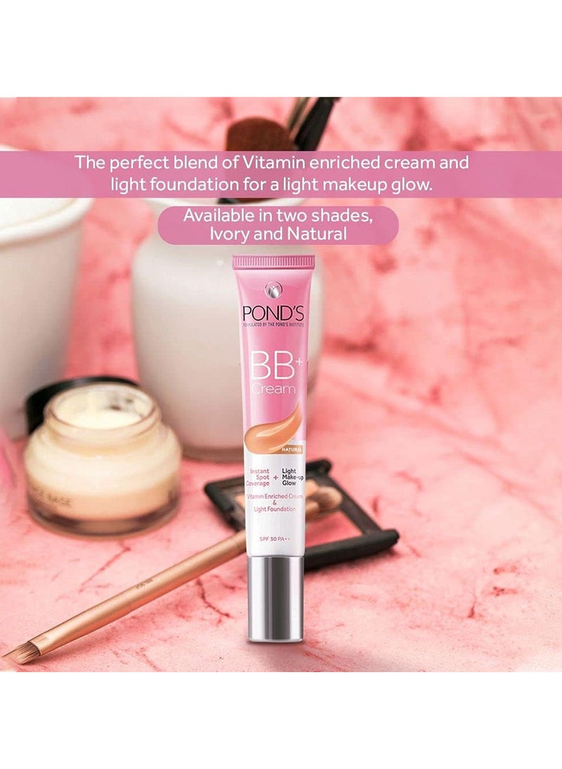 Pond's - BB+ Cream, Instant Spot Coverage + Light Make-up Glow, Natural 18g - Image 1