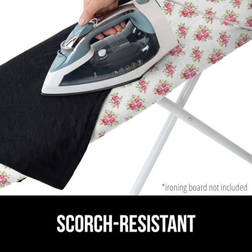 GORILLA GRIP The Original Ironing Board Cover and Pad, Silicone Coating, Thick Scorch Resistant Padding, Heavy Duty Iron Covers Standard Boards, Hook and Loop Fastener Strap, Pink Floral, 15x54 - Image 3