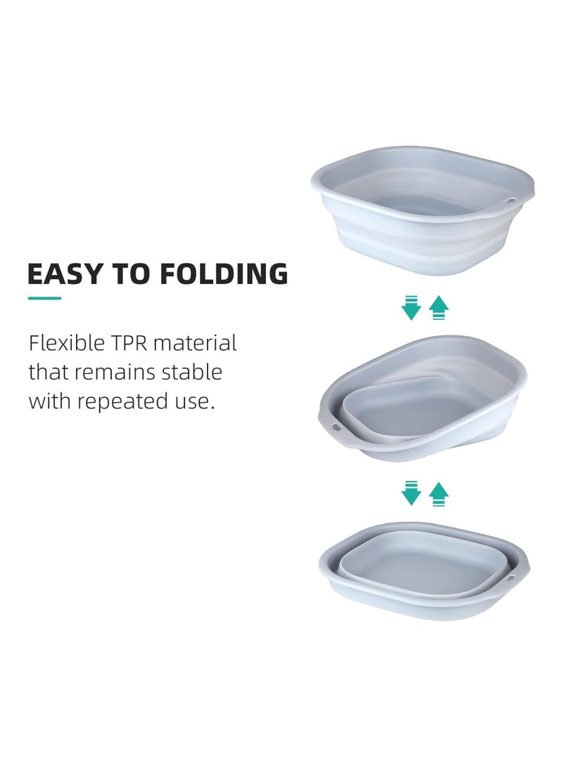 3-Pack Collapsible Multifunctional Washbasin Set - Lightweight, Space-Saving and Foldable for Baby Care, Outdoor, Home Use, 3 Sizes(S/M/L),Grey  - Image 4
