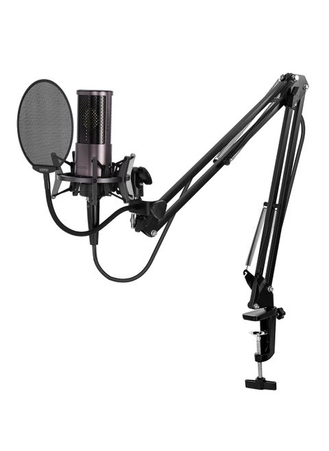 Yanmai MICPRO X2 Cardioid Condenser Microphone Bundle – Gradient Mesh, Active Noise Reduction, All-Metal Plug-and-Play Kit with Shock Mount & Pop Filter for Studio, Streaming, Gaming & Music