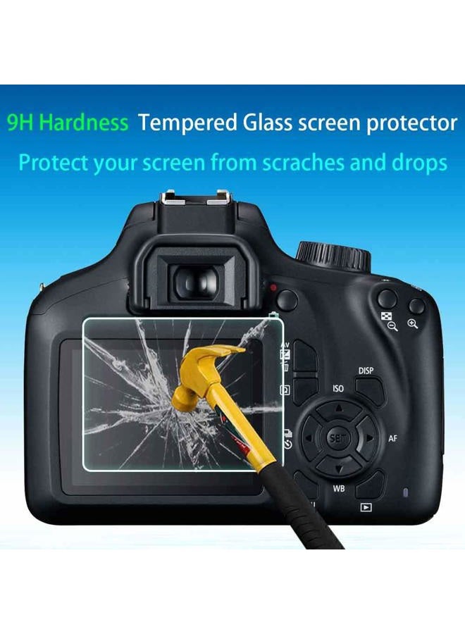 ULBTER 4000D Screen Protector Appliable for Canon EOS 4000D 3000D Rebel T100 Camera & Hot Shoe Cover [2+3 Pieces], 0.3mm 9H Hardness Tempered Glass Cover Anti-Scrach Anti-Fingerprint Anti-Bubble - Image 3