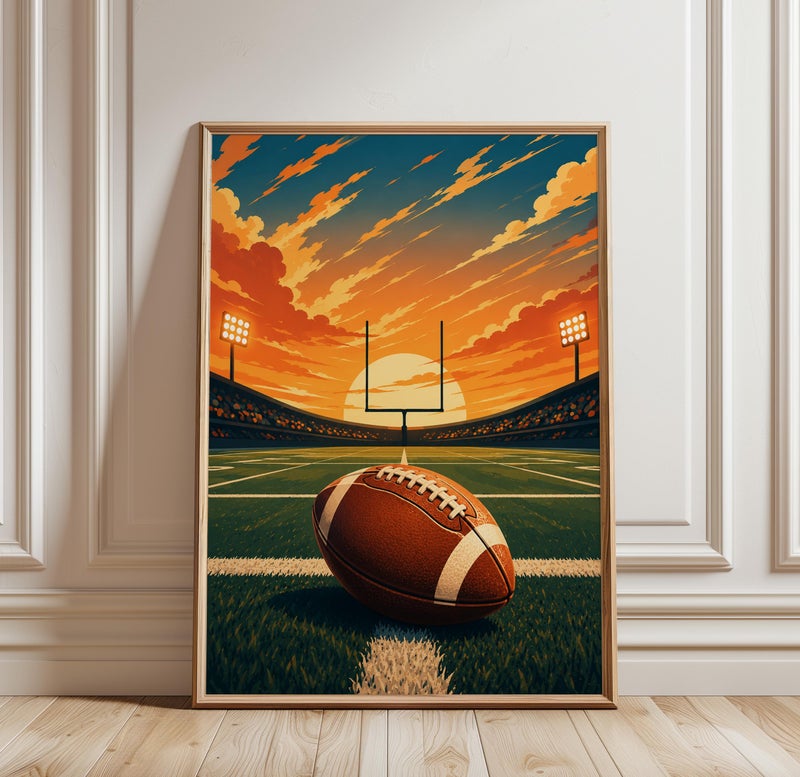 TNESSENTIAL Football Poster, Football Print, Football Wall Art, Football Wall Decor, Football Room Decor, Gift Football Fan, Sports Wall Art - Image 1