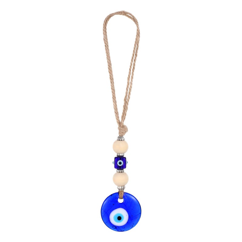 COMNICO Evil Eye Car Hanging Ornament Classic Blue Evil Eye Beaded Charms Rear View Mirror Pendent Decor Car Accessories for Window Door Wall