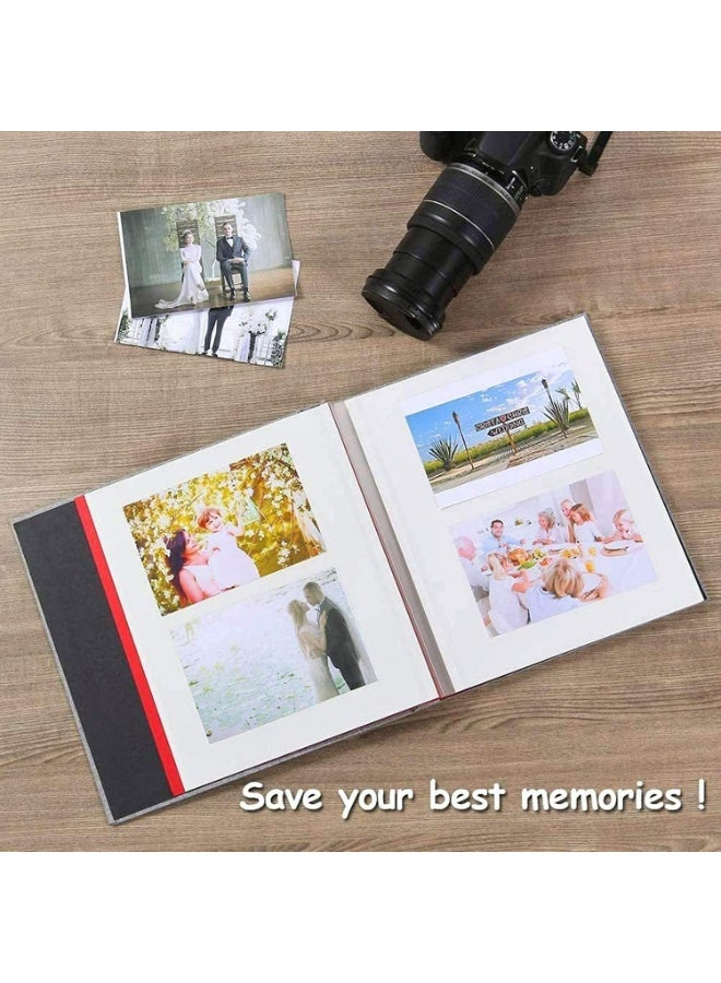 Large Photo Album Scrapbook with Window Linen Self Adhesive Scrap Book Vintage Blank Pages Memory Book 28 x 27 cm grey - Image 5