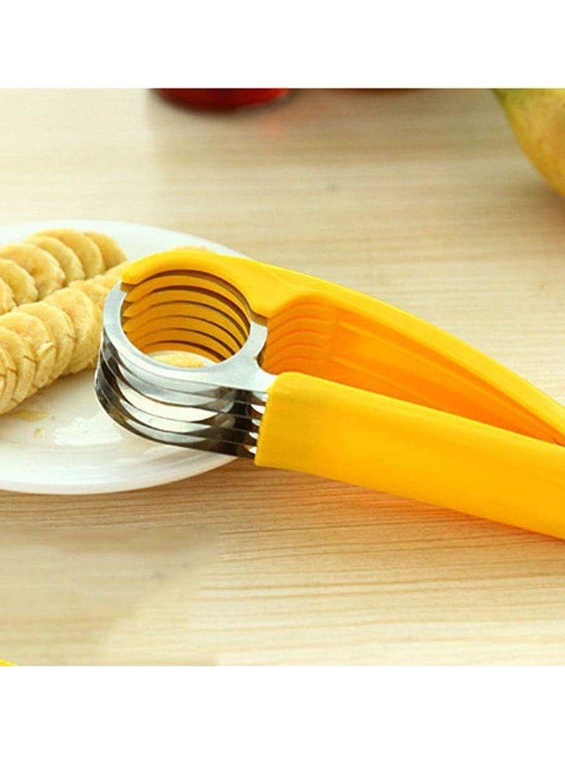 SYOSI مقشرة موز من الستاينلس ستيل ABS لأدوات المطبخ آمنة لغسالة الصحون لسلطة الفواكه ومقطعة للخيار والنقانق - Image 5