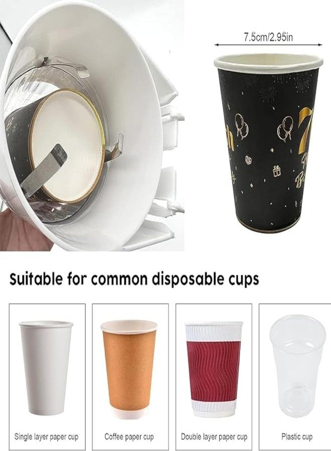 AISBUGUR Wall Mounted Disposable Cup Dispenser with Transparent Tube Easy Install Cup Holder Organizer for Kitchen Office Bathroom fits Small Medium Cups dustproof Cover Space Saving self Adhesive Cup Storage - Image 2