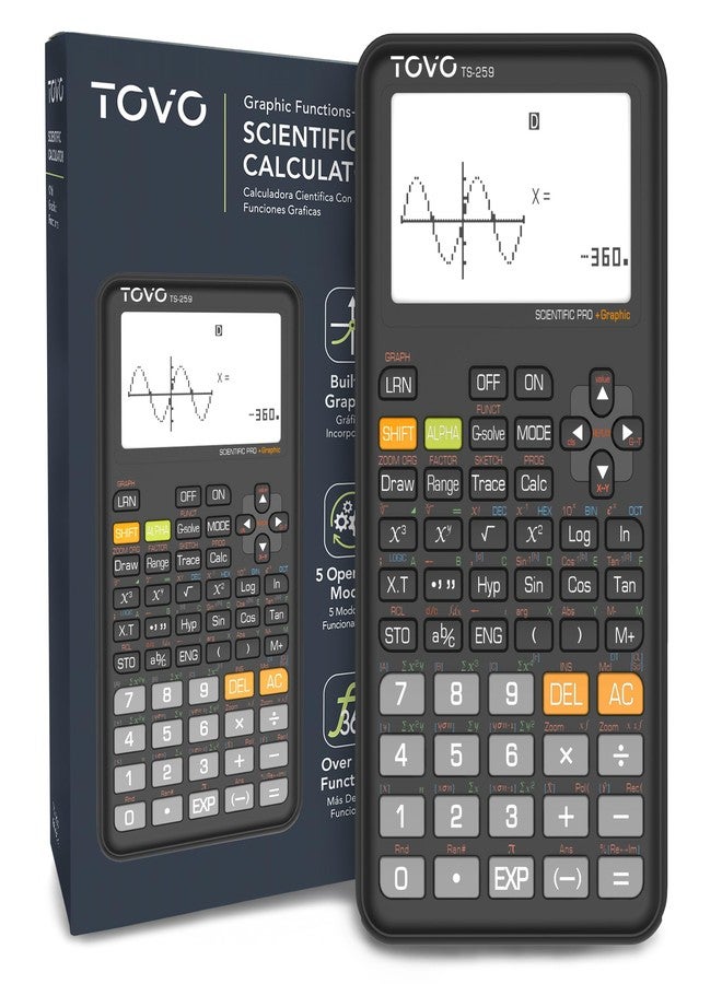 CATIGA TOVO Scientific Calculator with Graphing Functions, Multiple Modes, 360 Functions, Large Screen, Intuitive Interface for Beginners, High School & Advanced Courses, TS-259 (Developed by CATIGA) - Image 1