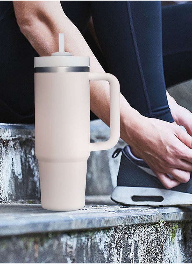 GEMFUL - Tumbler 1200ml With Handle and Straw Lid Insulated 40 oz Reusable Stainless Steel Vacuum Insulated Water Bottles Travel Mug Iced Coffee Cup for Hot and Cold Beverages - Image 1