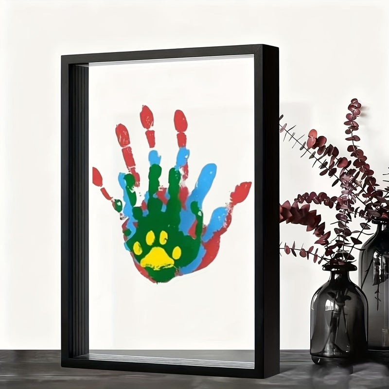 Black Family Handprint Frame Kit With 4 Slots And Paint Set Black Frame Home Decor - Image 4