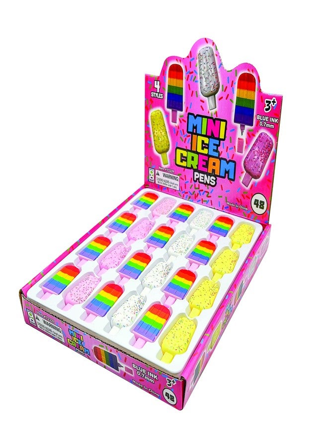 Geddes Raymond Geddes Mini Ice Cream Pens (48 per Bag) - Unique Pen in 4 Styles with Sprinkles and Rainbow - Cute Pen for Kids - Image 5