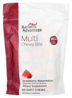 Bariatric Advantage Multi Chewy Bite Strawberry Watermelon 60 Soft Chews 