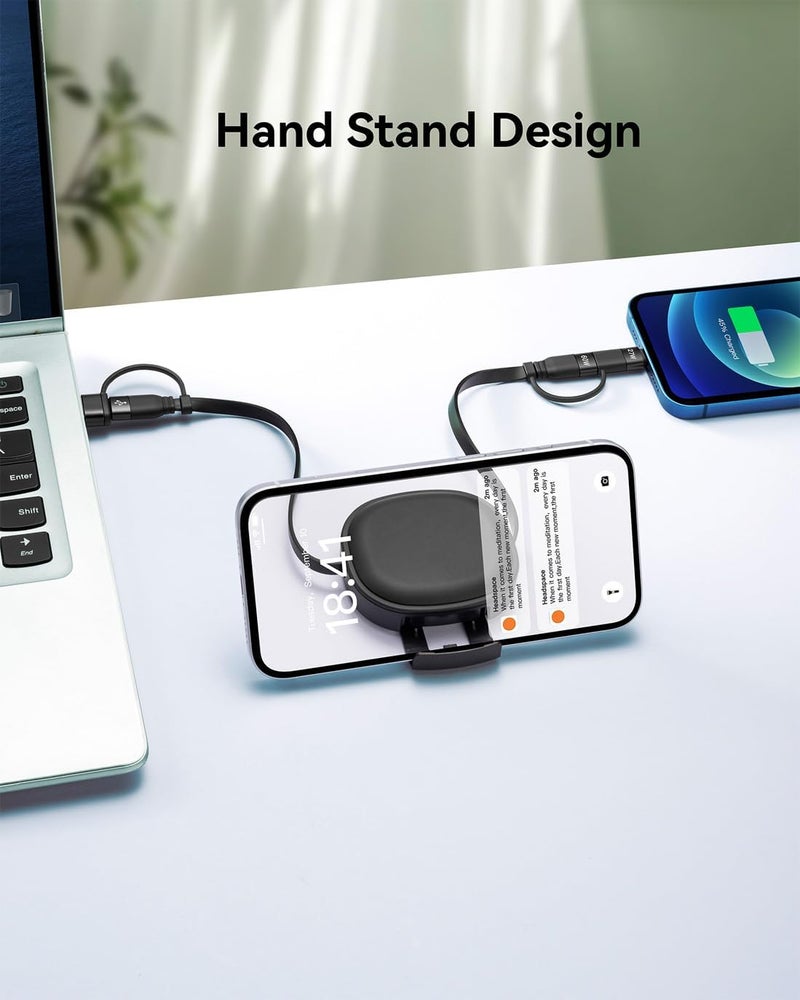 Minlu Multi Charging Cable, 2Pack 5 in 1 Retractable Lightning Charger Cable 60W USB C to USB C Fast Charging,Multiple USBC Cord Multi Car Charger for iPhone 17/16/15/14 Pro Max,iPad,Samsung S25 S24,Tablets - Image 5