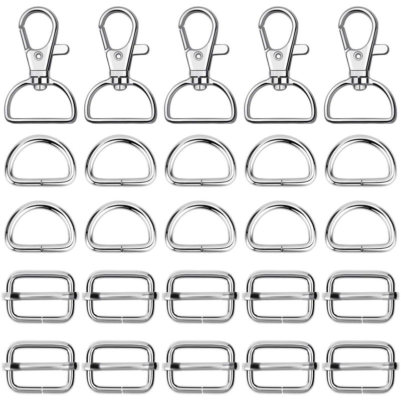 PAXCOO Purse Hardware 50pcs Swivel Hook with D Rings for Purses Keychain Lanyard and Handbags 34 Inches
