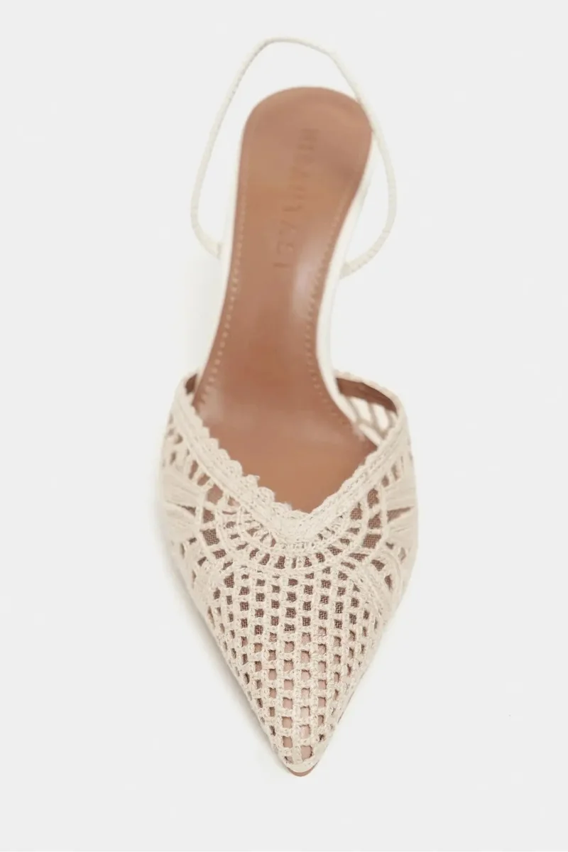 Nisantasi Shoes  Norely Knit Mesh Embroidered Slingback for Women | Best Price UAE