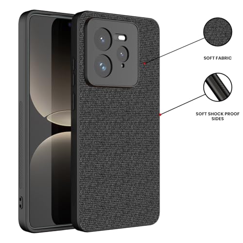Kapa Soft Full Fabric Protective Back Case Cover for Realme GT 7 PRO | Shockproof Slim Hard Anti Slip Back Case (Black) - Image 2