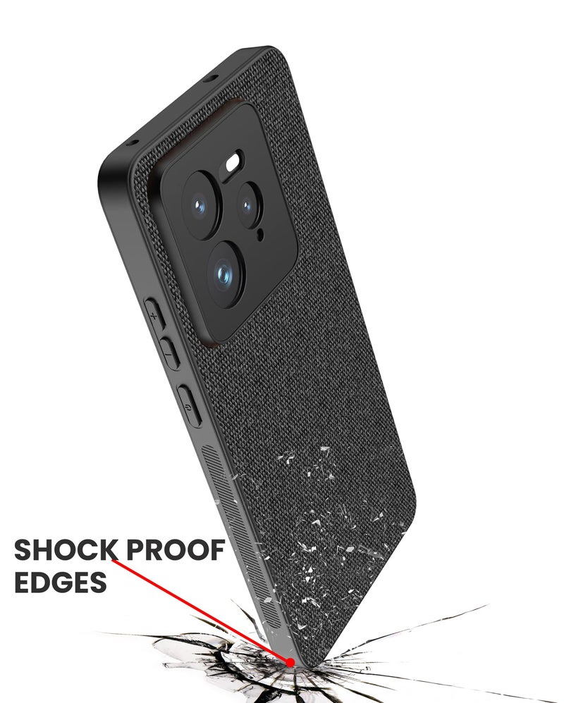 Kapa Soft Full Fabric Protective Back Case Cover for Realme GT 7 PRO | Shockproof Slim Hard Anti Slip Back Case (Black) - Image 4