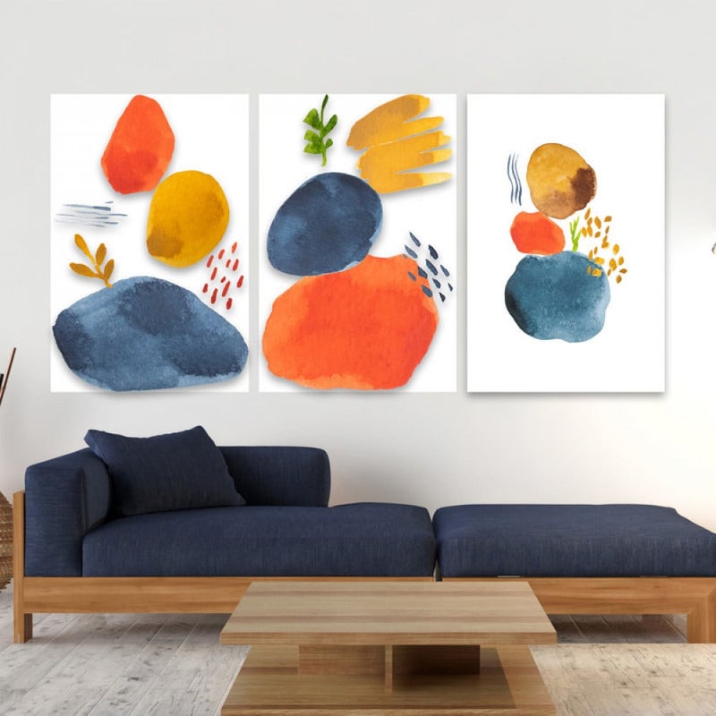 Marktna Three luxurious canvas prints with a modern design and a hollow frame, measuring (120×60), three pieces - Image 1