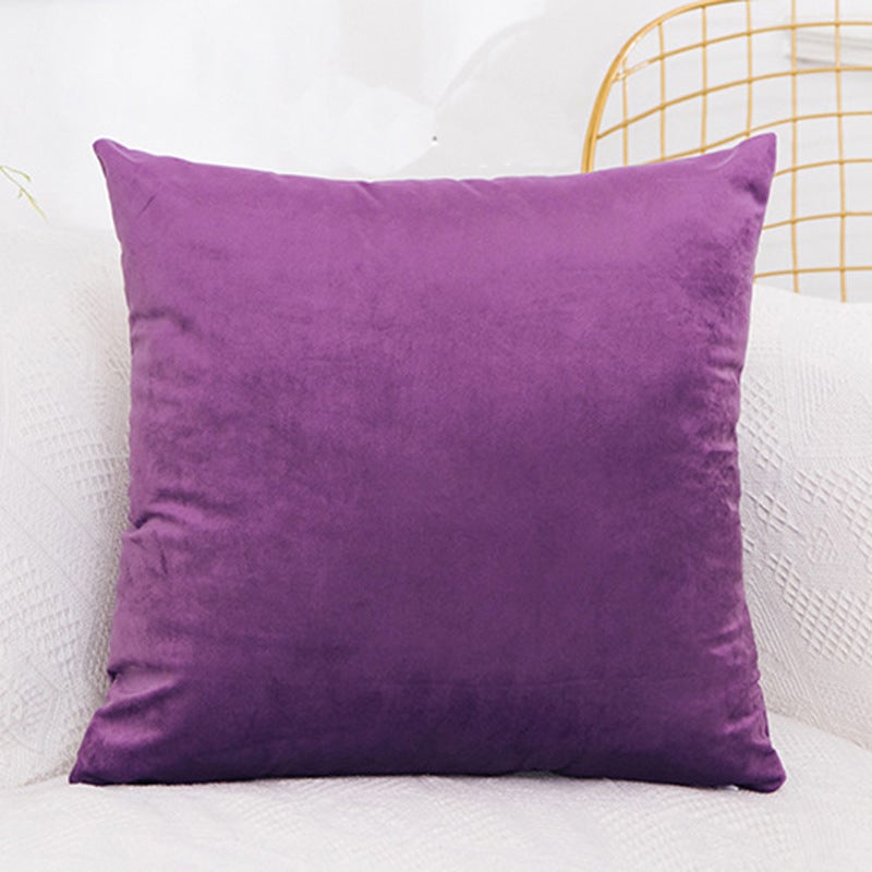Baby Velvet Pillowcase Home Solid Color Velvet Pillow Sofa Cushion Cover Ins Style - Image 1
