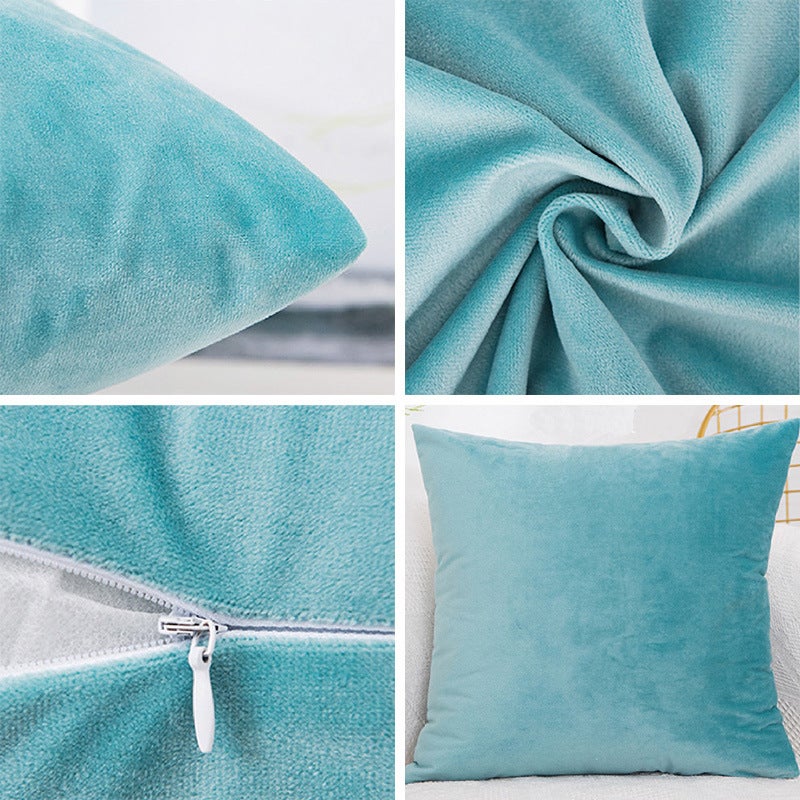 Baby Velvet Pillowcase Home Solid Color Velvet Pillow Sofa Cushion Cover Ins Style - Image 4