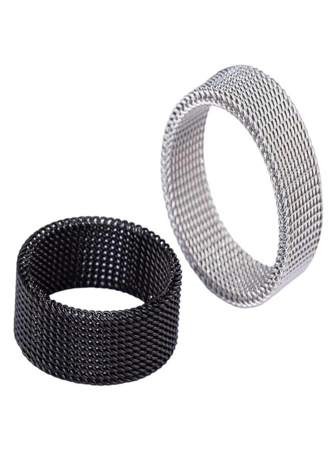 MEENAZ MIAMI Blue Rings for Men Combo Boys Boyfriend gents friends girls silver ring for men Black Chain Ring for Boys Stainless Steel finger Rings Stylish Fashion thumb band for mens gifts M413_21 - Image 1
