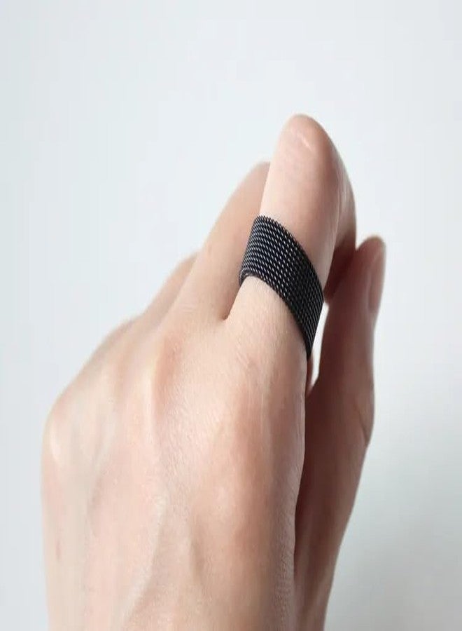 MEENAZ MIAMI Blue Rings for Men Combo Boys Boyfriend gents friends girls silver ring for men Black Chain Ring for Boys Stainless Steel finger Rings Stylish Fashion thumb band for mens gifts M413_21 - Image 4