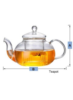 LOOPITYS 1000ml glass teapot, heat-resistant glass teapot, double walled glass teapot, transparent teapot. Different tea leaves will have different flavors when injected  - Image 3