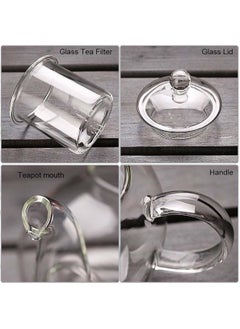 LOOPITYS 1000ml glass teapot, heat-resistant glass teapot, double walled glass teapot, transparent teapot. Different tea leaves will have different flavors when injected  - Image 5