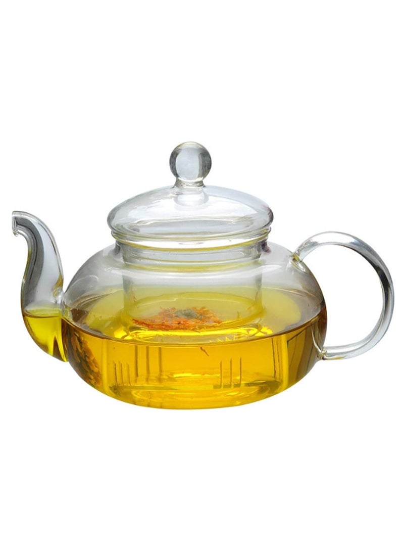 LOOPITYS 1000ml glass teapot, heat-resistant glass teapot, double walled glass teapot, transparent teapot. Different tea leaves will have different flavors when injected - Image 2