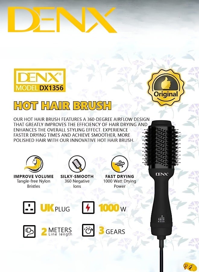 Denx Dnex Hair Styler DX1356 With An Easy-To-Use Design And A Heat-Resistant Silicone-Coated Handle, Black - Image 3